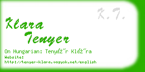 klara tenyer business card